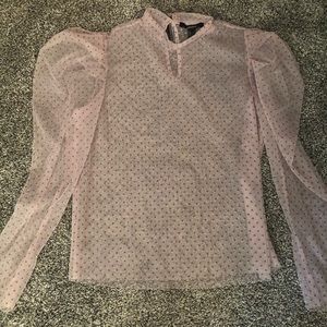 Light pink/mauve polka dot blouse
